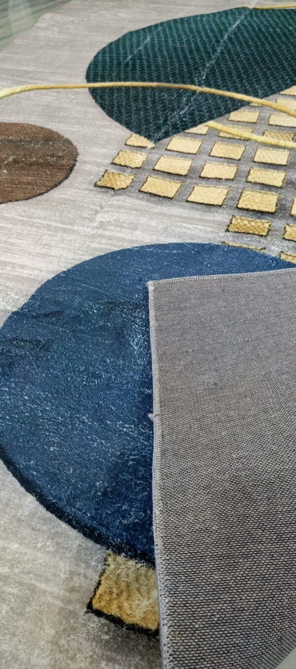 Modern Orbit - Circular Accent Rug in Grey and Blue - Image 8