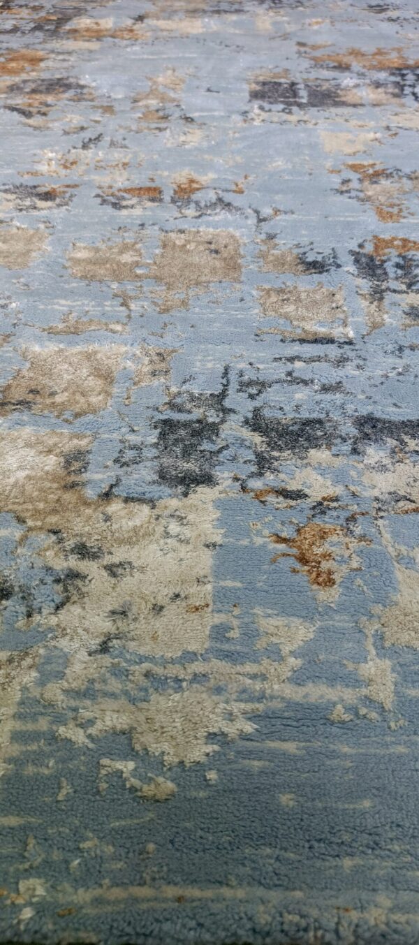 Ocean Mist Duel-View Rug - Sky Blue Canvas with Warm Abstract Blends - Image 5