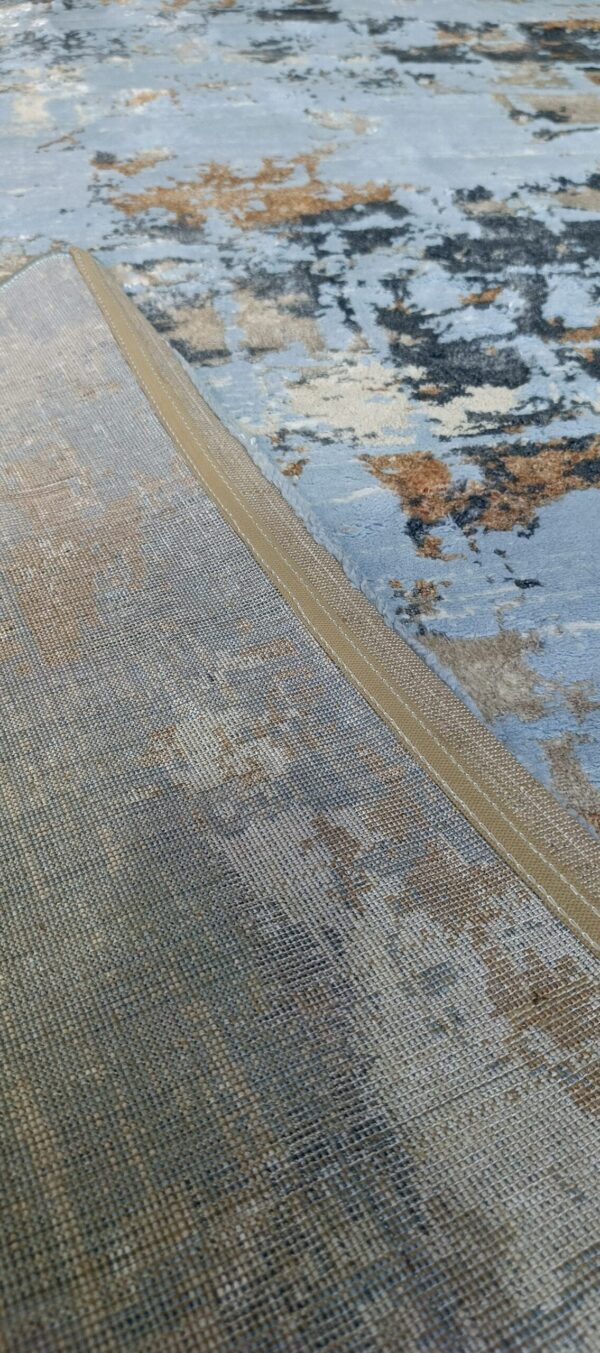 Ocean Mist Duel-View Rug - Sky Blue Canvas with Warm Abstract Blends - Image 7