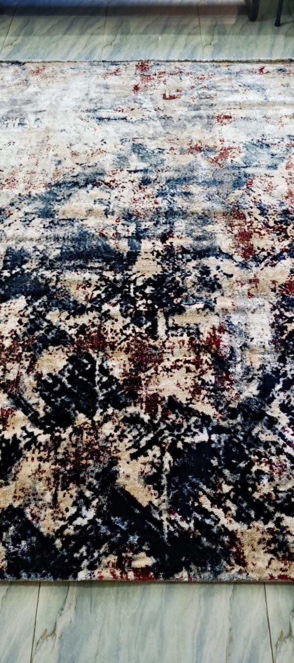 Storm Fade Rug - Deep Blue & Beige Abstract Texture - Image 6