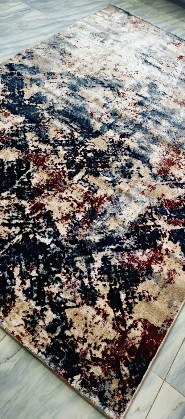 Storm Fade Rug - Deep Blue & Beige Abstract Texture - Image 7