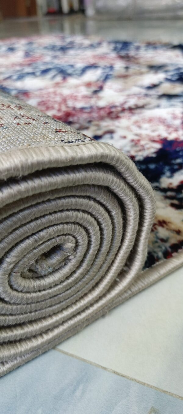 Storm Fade Rug - Deep Blue & Beige Abstract Texture - Image 9