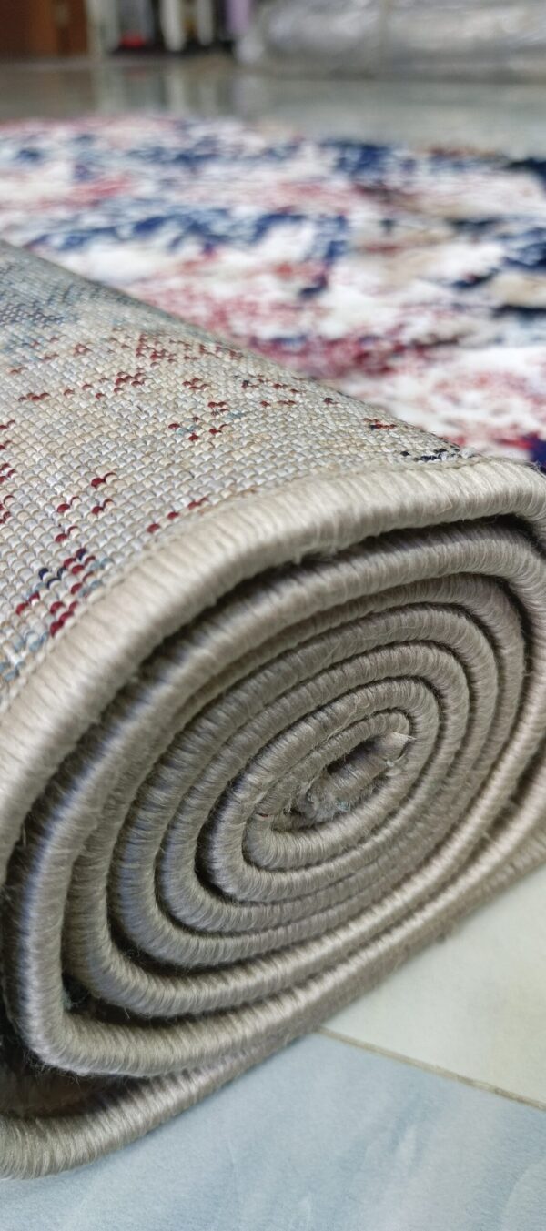Storm Fade Rug - Deep Blue & Beige Abstract Texture - Image 10