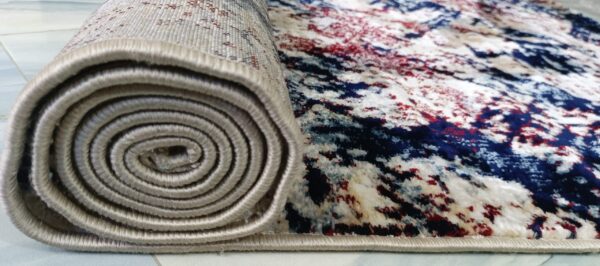 Storm Fade Rug - Deep Blue & Beige Abstract Texture - Image 11