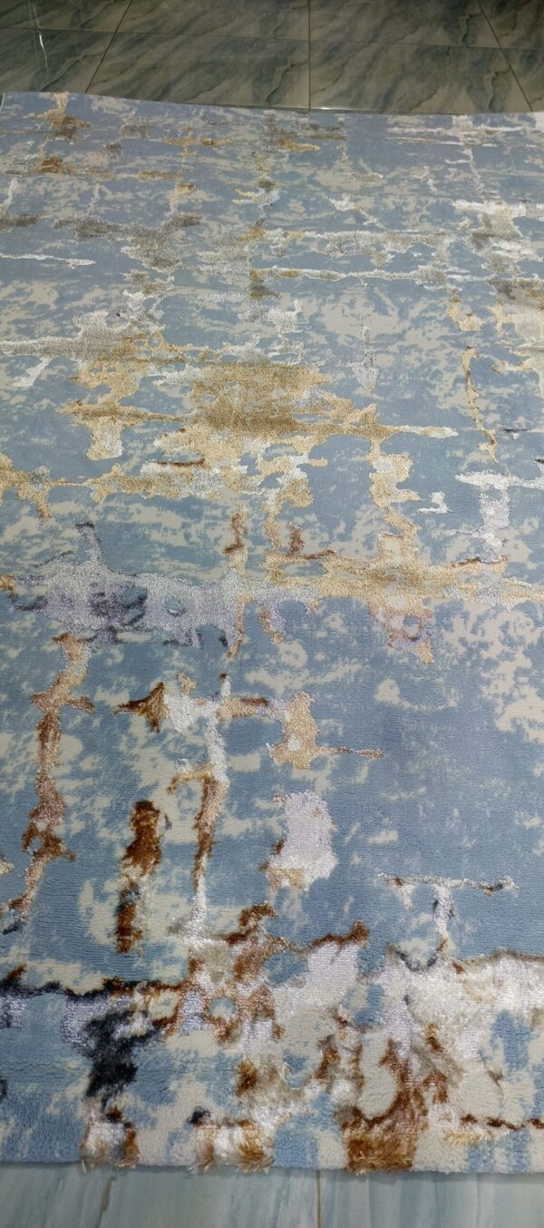 Skyline Frost Duel View Rug - Light Blue Abstract with Shimmery Accents - Image 5