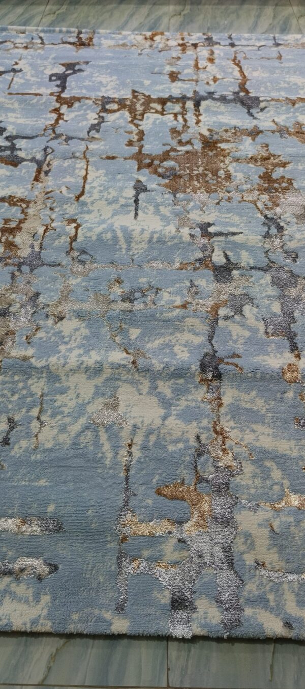 Skyline Frost Duel View Rug - Light Blue Abstract with Shimmery Accents - Image 6