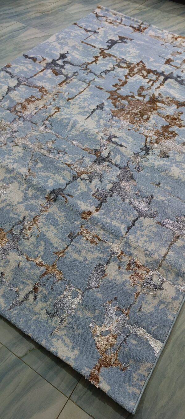 Skyline Frost Duel View Rug - Light Blue Abstract with Shimmery Accents - Image 7