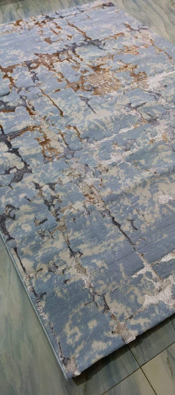 Skyline Frost Duel View Rug - Light Blue Abstract with Shimmery Accents - Image 8