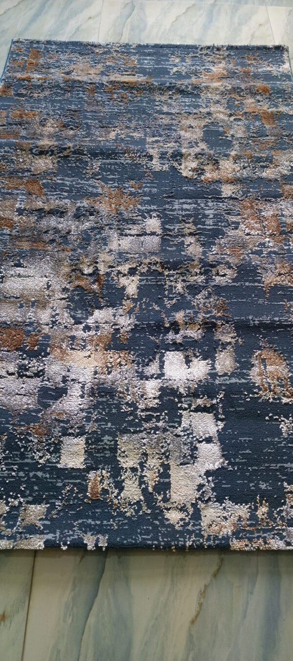 Midnight Gold Abstract Duel-View Rug - Navy Base with Subtle Golden Touches - Image 4