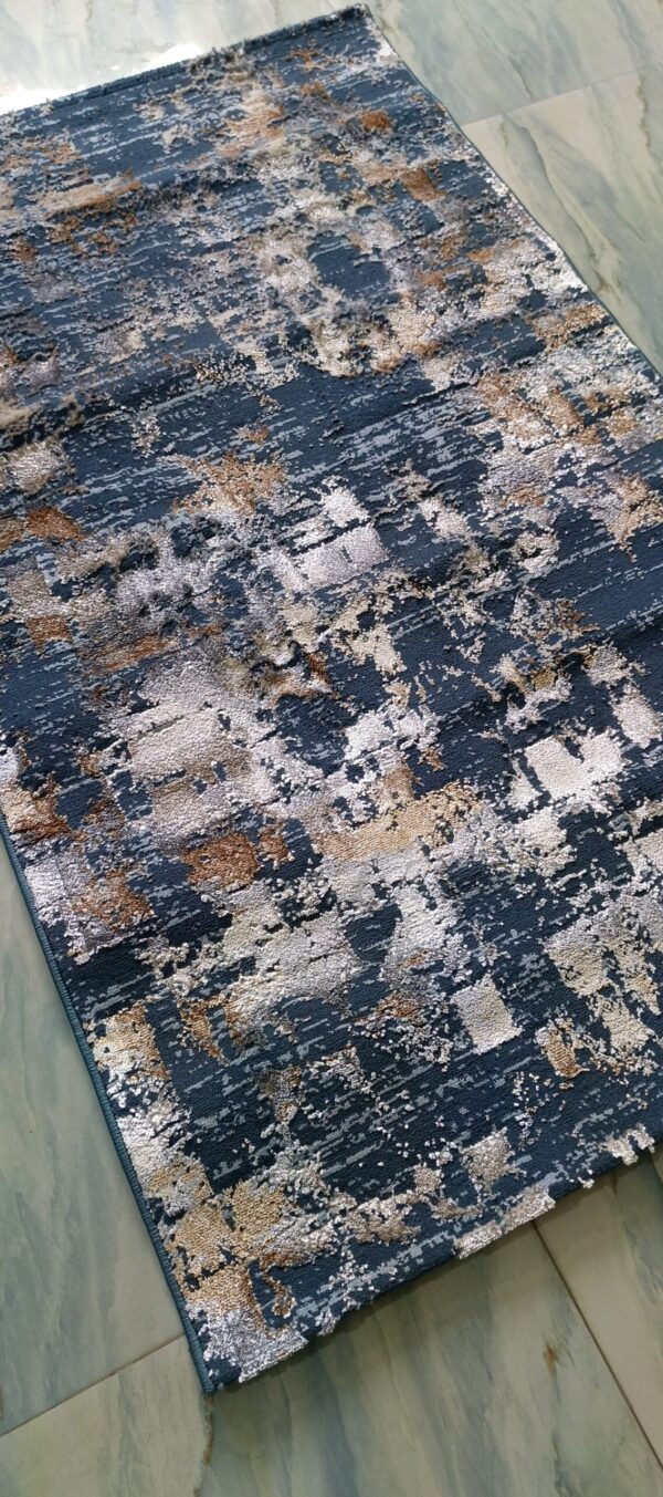 Midnight Gold Abstract Duel-View Rug - Navy Base with Subtle Golden Touches - Image 6