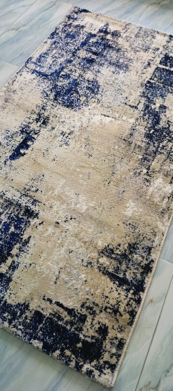 Earth Sand Navy Rug – Neutral Texture with Dark Overtones - Image 2