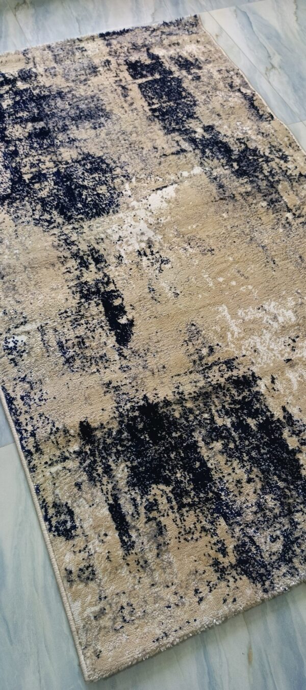 Earth Sand Navy Rug – Neutral Texture with Dark Overtones - Image 3