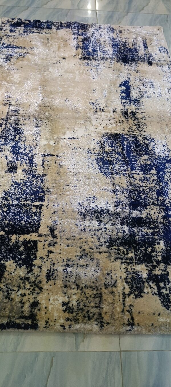 Earth Sand Navy Rug – Neutral Texture with Dark Overtones - Image 6