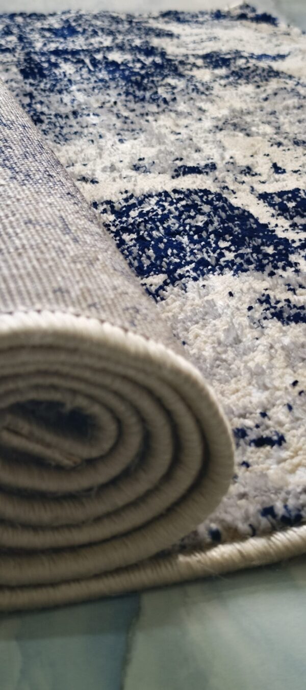 Earth Sand Navy Rug – Neutral Texture with Dark Overtones - Image 10