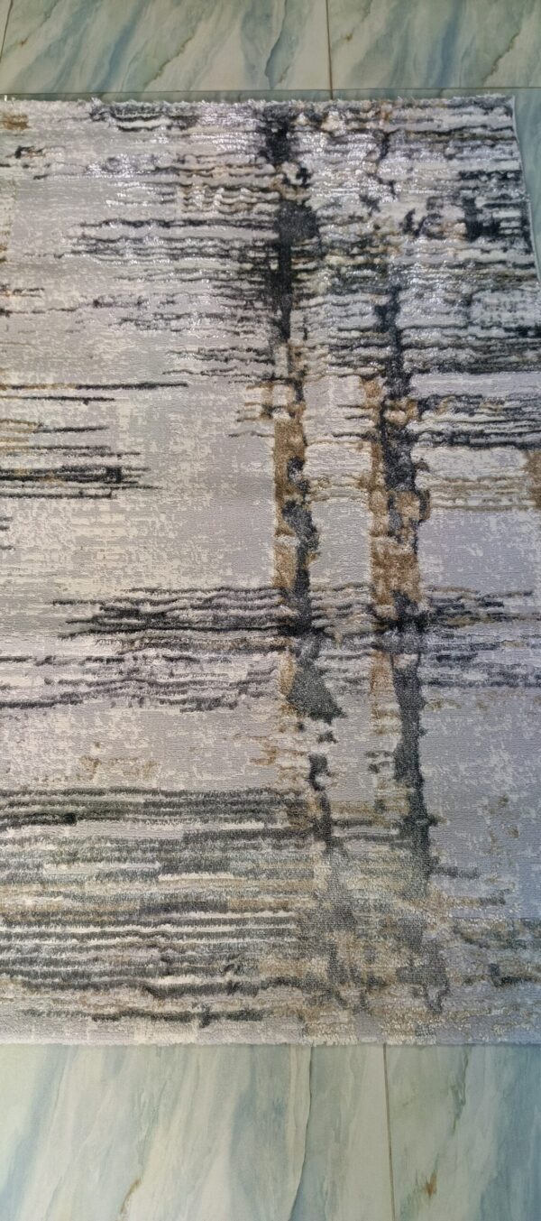 Misty Horizon Duel-View Rug - Neutral Tones with Soft Linear Flow - Image 2