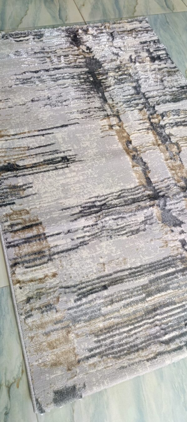 Misty Horizon Duel-View Rug - Neutral Tones with Soft Linear Flow - Image 4