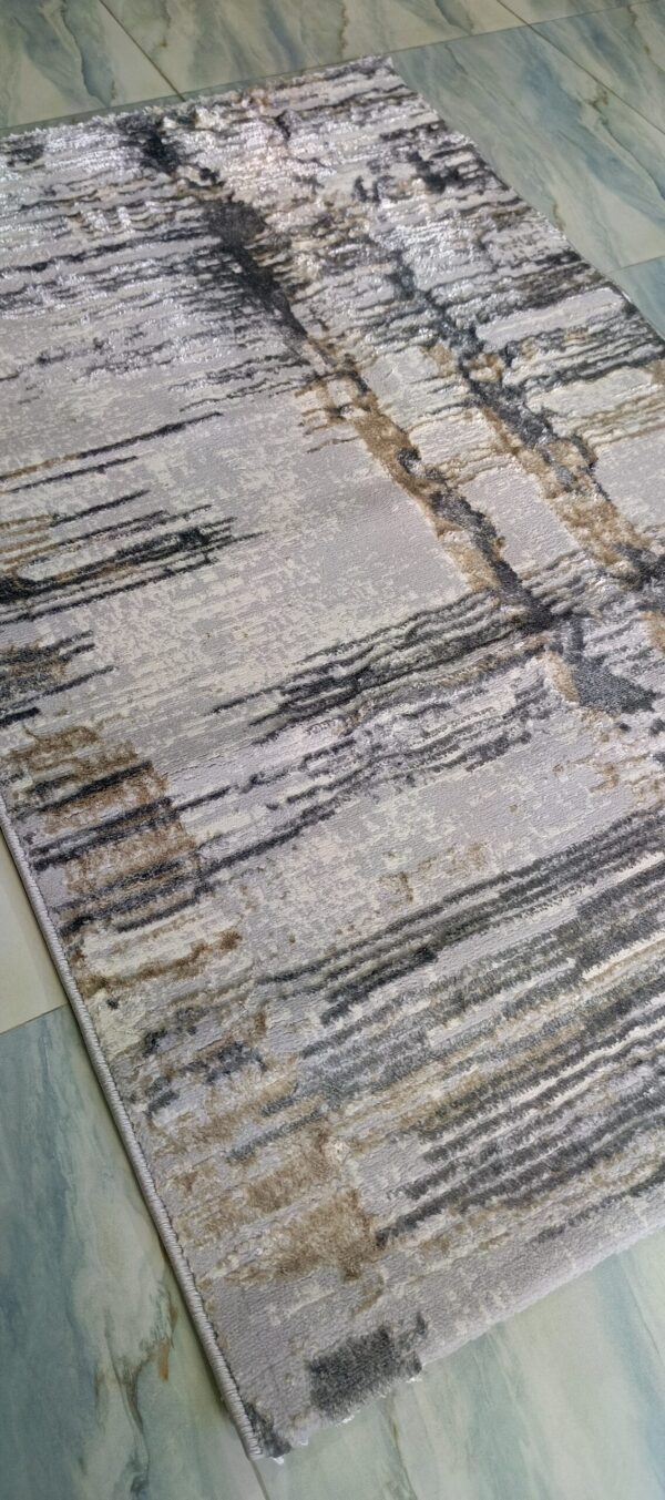 Misty Horizon Duel-View Rug - Neutral Tones with Soft Linear Flow - Image 9
