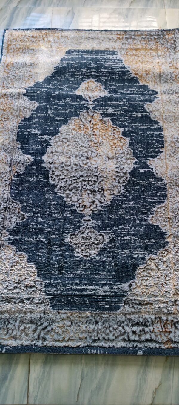 Cloudland Teal Duel-View Rug - Sky Blue Base with Vintage Cloud Motifs - Image 2