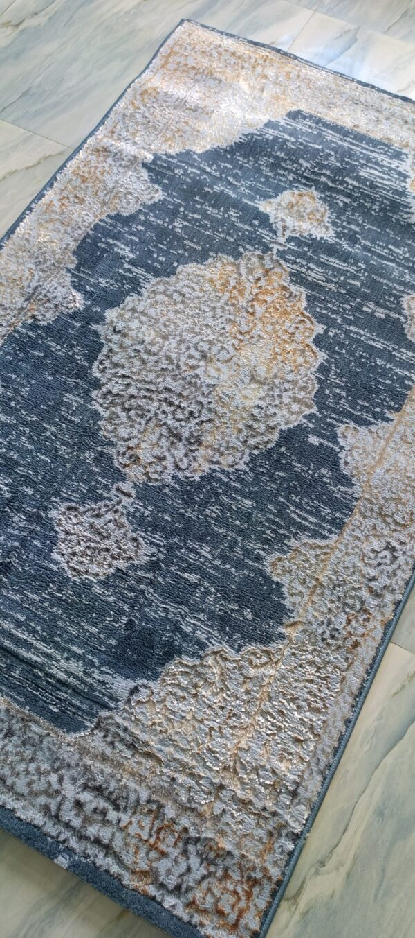 Cloudland Teal Duel-View Rug - Sky Blue Base with Vintage Cloud Motifs - Image 3