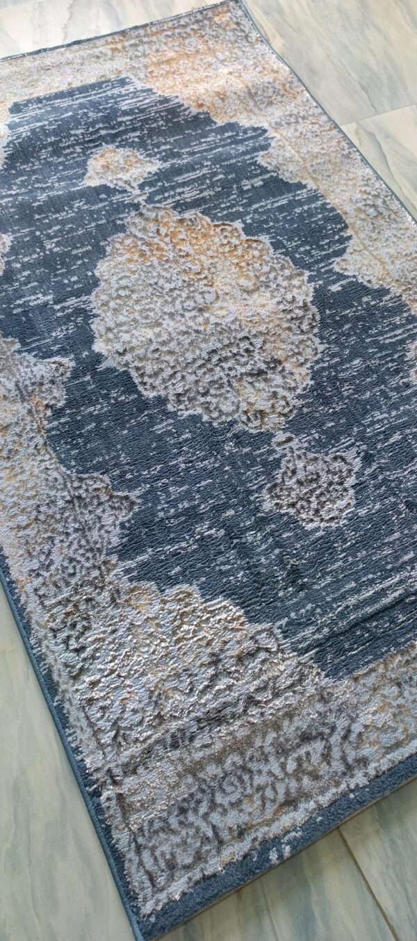 Cloudland Teal Duel-View Rug - Sky Blue Base with Vintage Cloud Motifs - Image 4