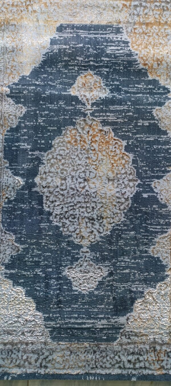 Cloudland Teal Duel-View Rug - Sky Blue Base with Vintage Cloud Motifs - Image 8