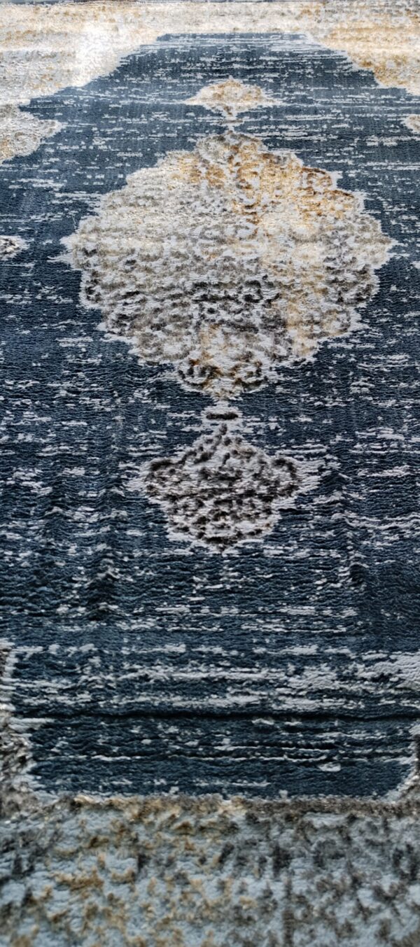 Cloudland Teal Duel-View Rug - Sky Blue Base with Vintage Cloud Motifs - Image 9