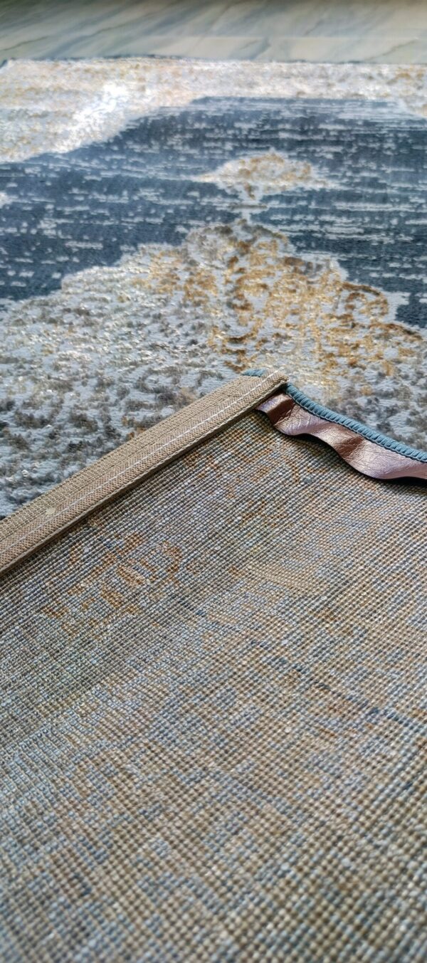 Cloudland Teal Duel-View Rug - Sky Blue Base with Vintage Cloud Motifs - Image 10