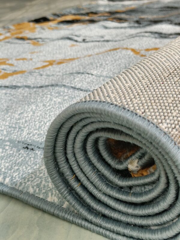 Marble Blaze – 6x9 Ft Abstract Rug in Grey, Black & Gold - Image 10