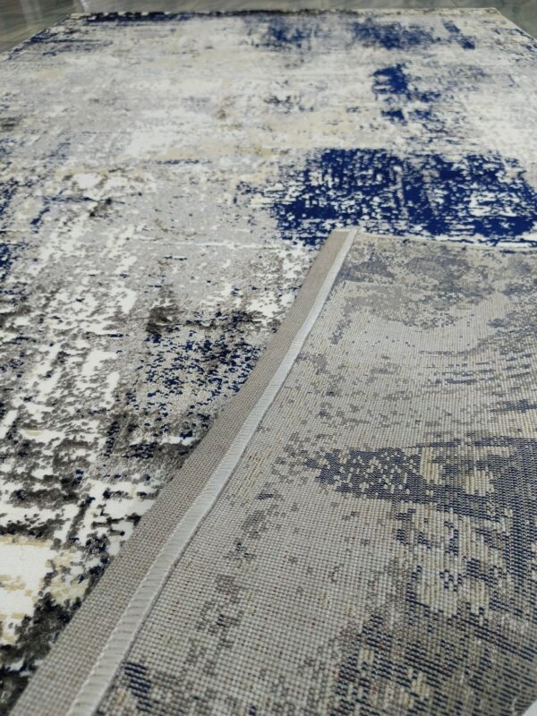 Frosted Depth – 6x9 Ft Abstract Rug in White, Navy & Charcoal - Image 7
