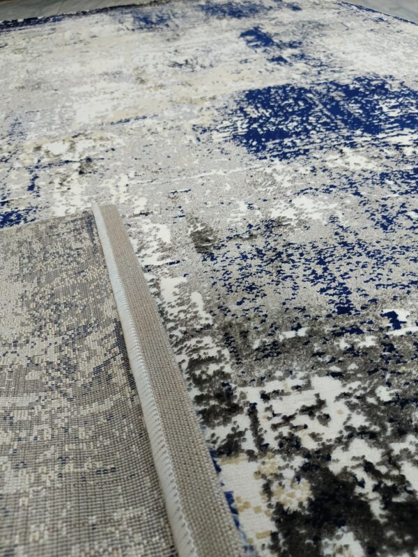 Frosted Depth – 6x9 Ft Abstract Rug in White, Navy & Charcoal - Image 8