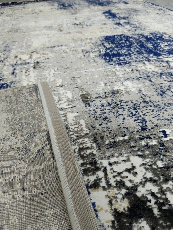 Frosted Depth – 6x9 Ft Abstract Rug in White, Navy & Charcoal - Image 9