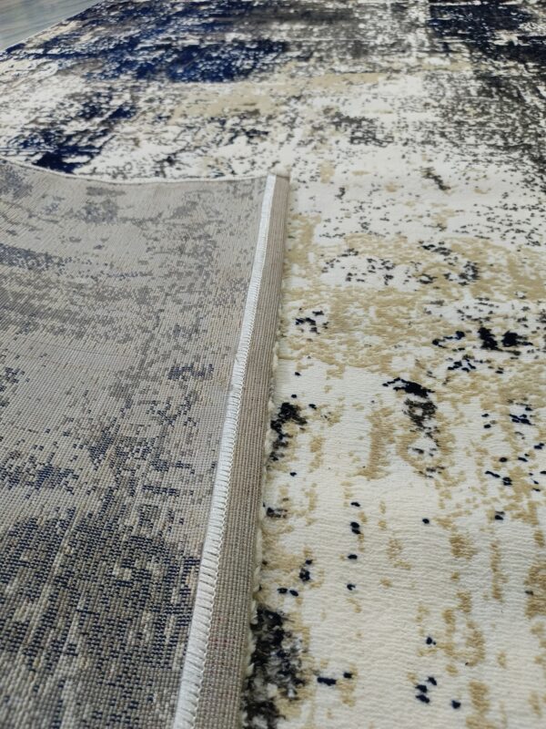 Frosted Depth – 6x9 Ft Abstract Rug in White, Navy & Charcoal - Image 12