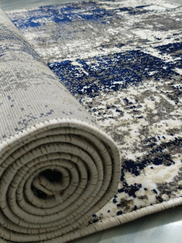 Frosted Depth – 6x9 Ft Abstract Rug in White, Navy & Charcoal - Image 14