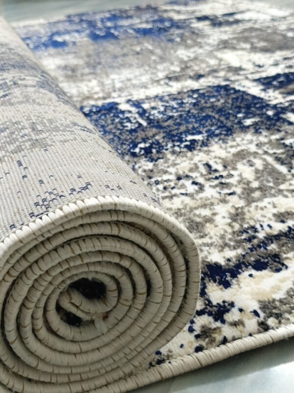 Frosted Depth – 6x9 Ft Abstract Rug in White, Navy & Charcoal - Image 13