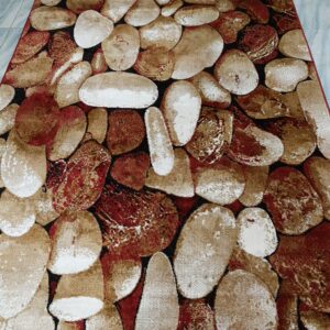 Stone Path – 6x9 Ft Nature-Inspired Rug in Beige, Rust & Ivory