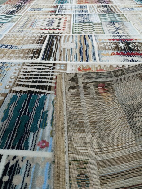 Ethnic Weave – 6x9 Ft Patchwork Rug in Blue, Beige & Multicolor - Image 8