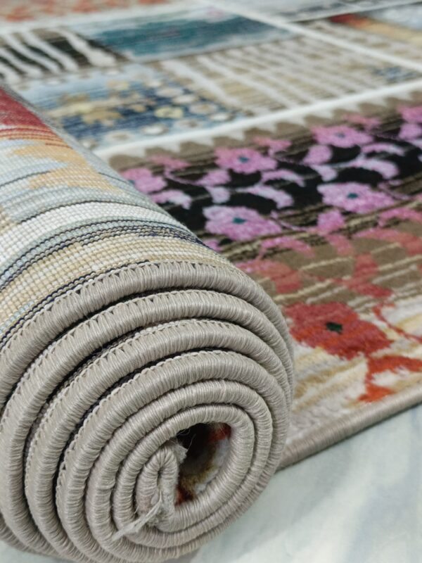 Ethnic Weave – 6x9 Ft Patchwork Rug in Blue, Beige & Multicolor - Image 9