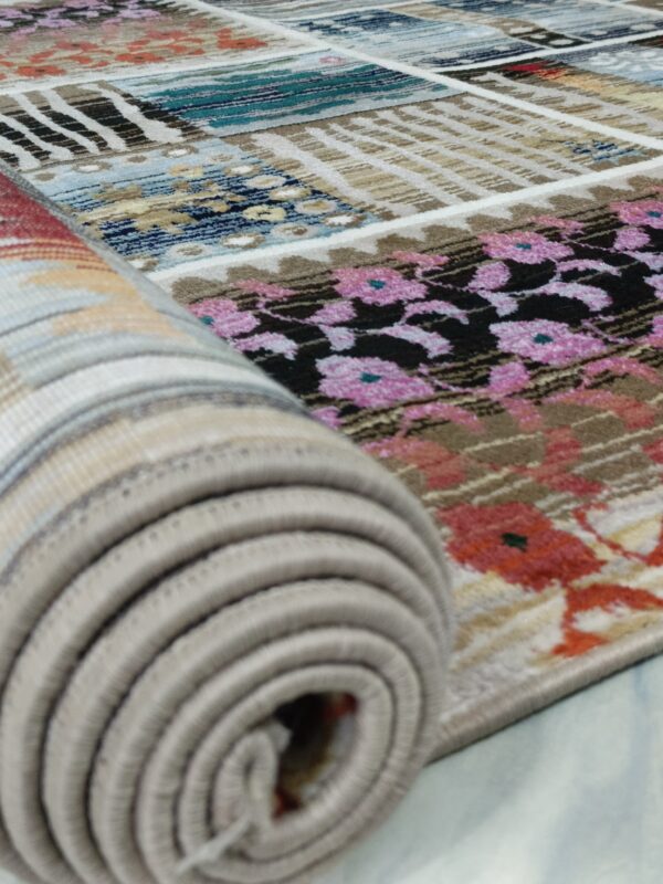 Ethnic Weave – 6x9 Ft Patchwork Rug in Blue, Beige & Multicolor - Image 10