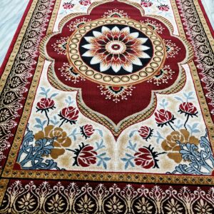 Imperial Bloom – 6x9 Ft Classic Floral Rug in Maroon, Cream & Gold