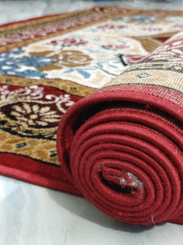 Imperial Bloom – 6x9 Ft Classic Floral Rug in Maroon, Cream & Gold - Image 9