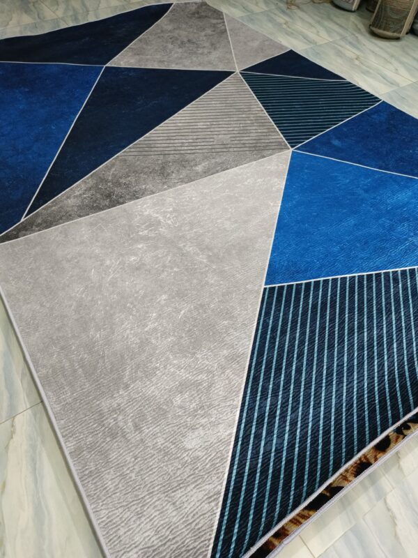 GeoNova – 6x9 Ft Modern Geometric Rug in Navy, Sky Blue & Grey - Image 8