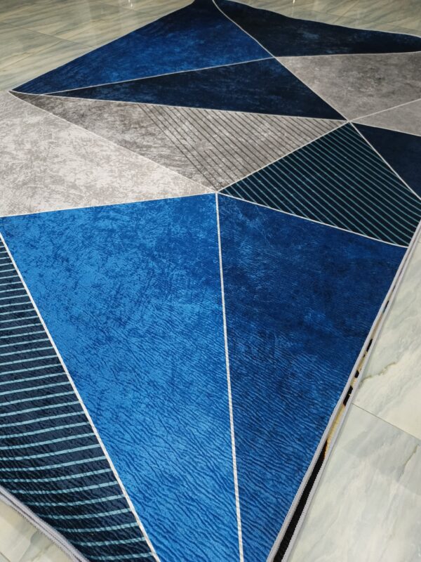 GeoNova – 6x9 Ft Modern Geometric Rug in Navy, Sky Blue & Grey - Image 9