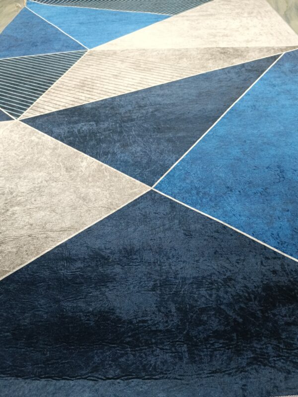 GeoNova – 6x9 Ft Modern Geometric Rug in Navy, Sky Blue & Grey - Image 4