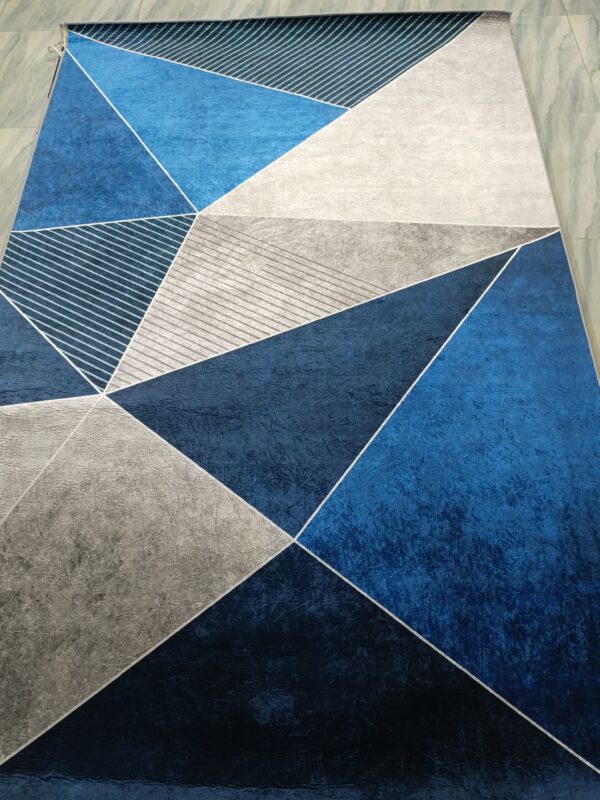 GeoNova – 6x9 Ft Modern Geometric Rug in Navy, Sky Blue & Grey - Image 5