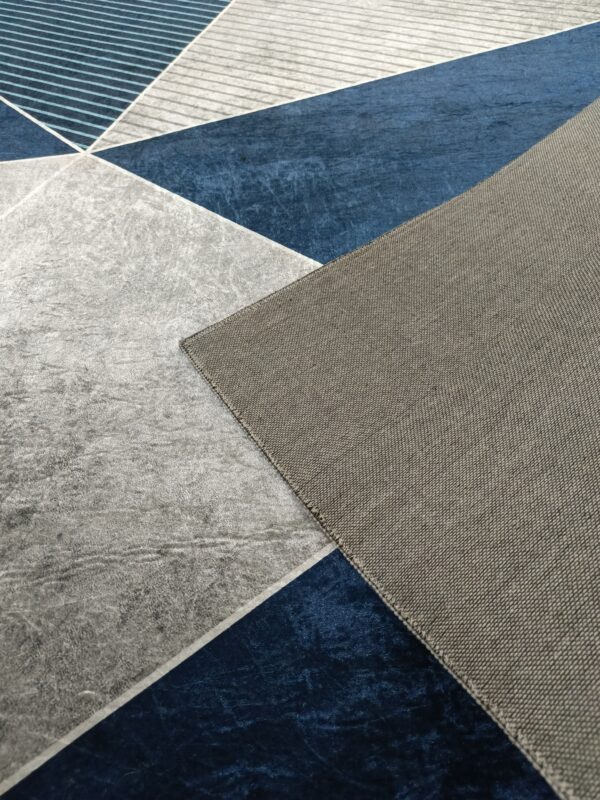 GeoNova – 6x9 Ft Modern Geometric Rug in Navy, Sky Blue & Grey - Image 6