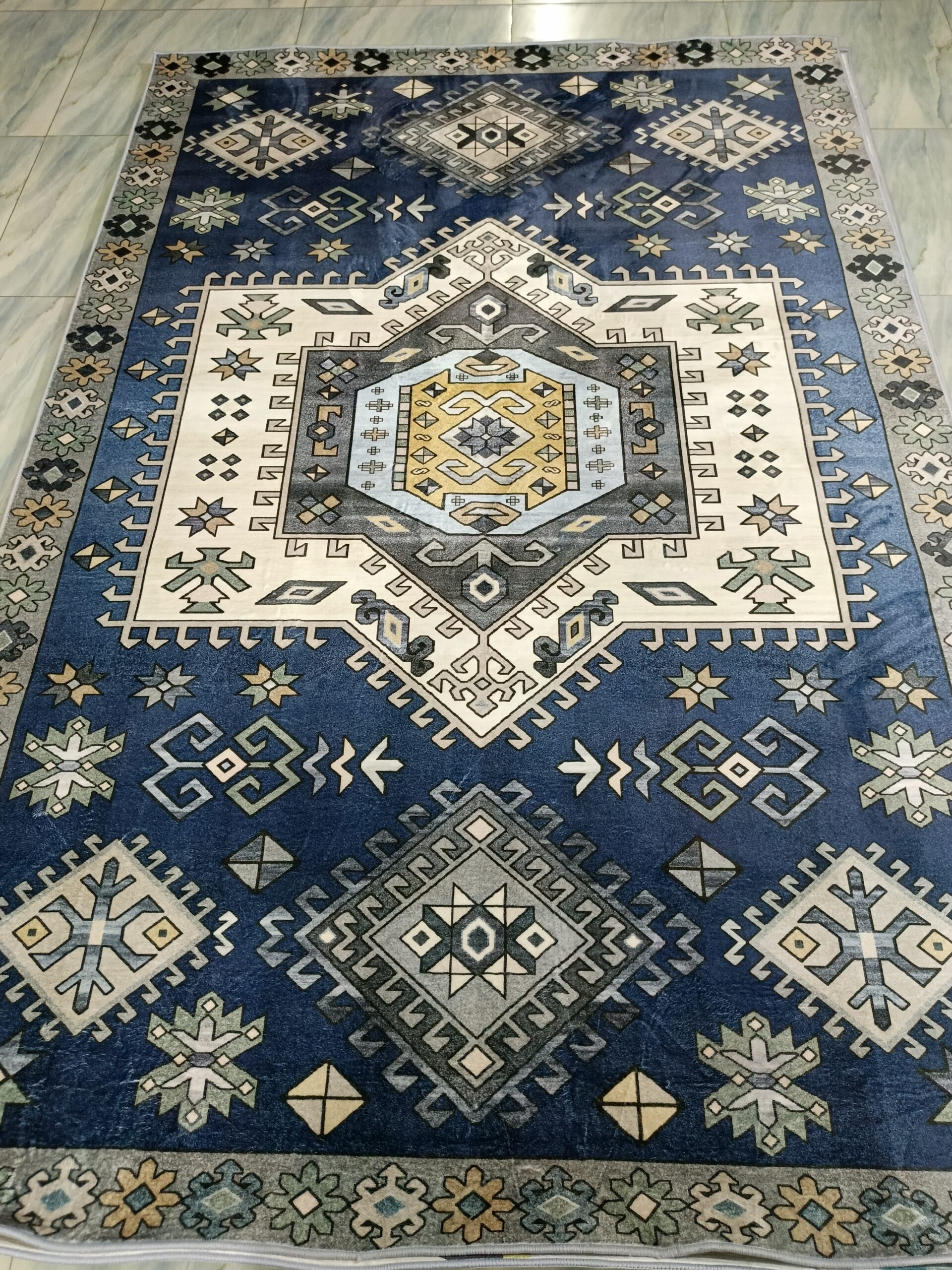 Royal Anatolia – 6x9 Ft Traditional Rug in Navy, Cream & Pastel Accents