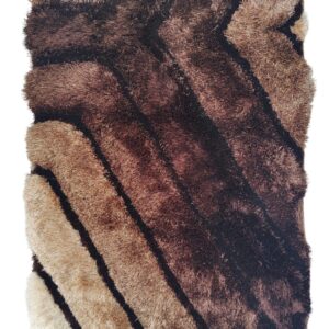 Premium Shaggy Modern Rug for Living Room, Elegant Bed Side Runner in Deep Brown