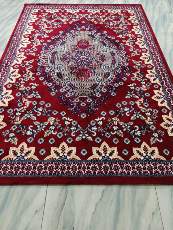 Crimson Blossom – 5x7 Ft Traditional Rug in Rich Maroon & Cream Floral - Image 13