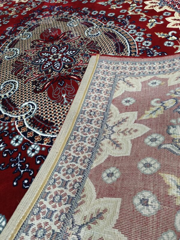 Crimson Blossom – 5x7 Ft Traditional Rug in Rich Maroon & Cream Floral - Image 11
