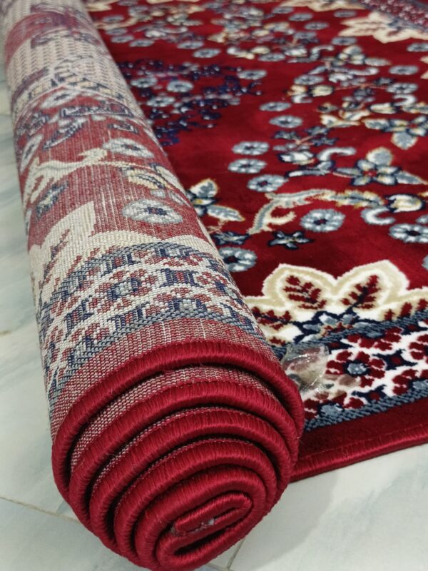 Crimson Blossom – 5x7 Ft Traditional Rug in Rich Maroon & Cream Floral - Image 10